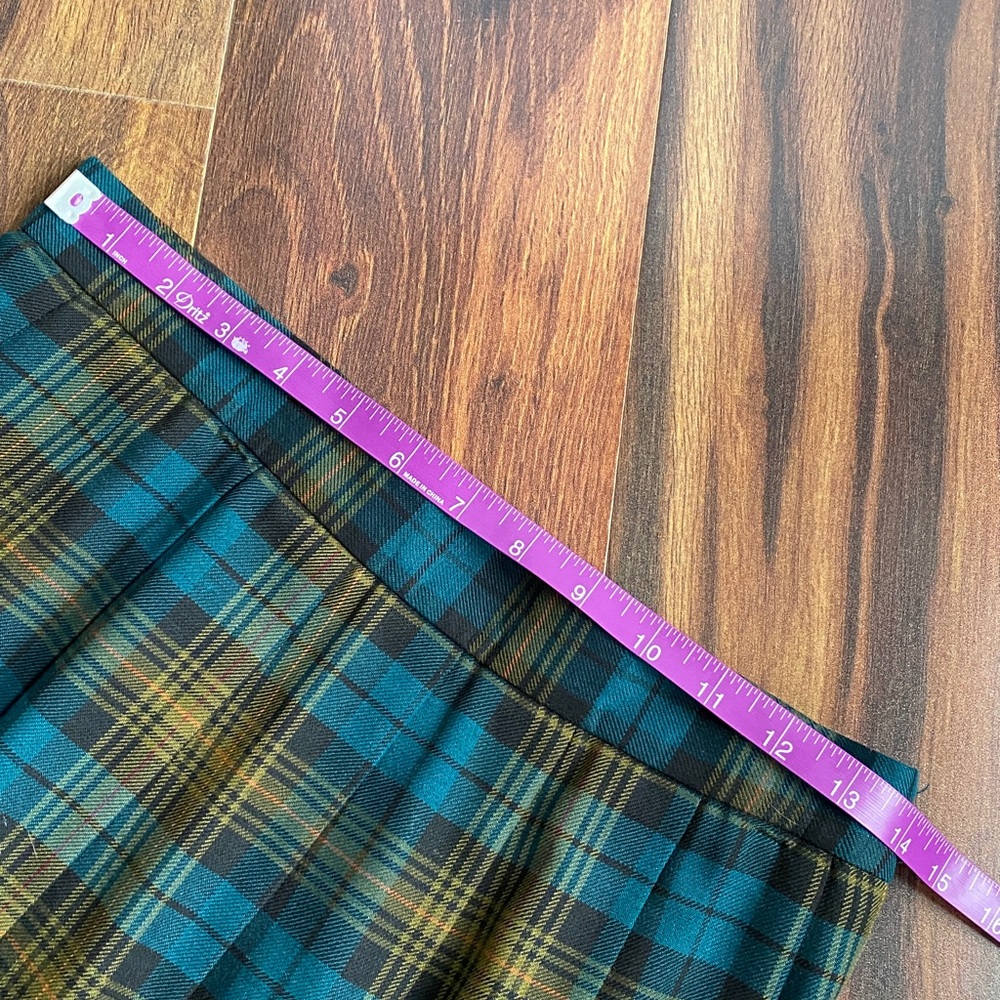 VTG LL Bean Pleated Wool Rayon Midi Skirt Lined Side Zip - Picture 6 of 8